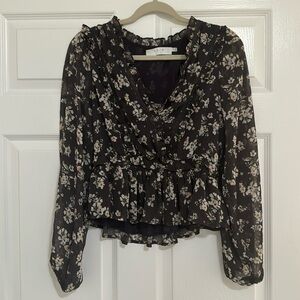 ASTR THE LABEL Peplum Blouse Women’s Sz M